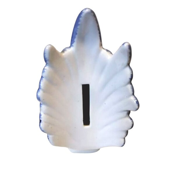 Vintage Blue & White Ceramic Rooster Piggy Bank - Picture 4 of 11